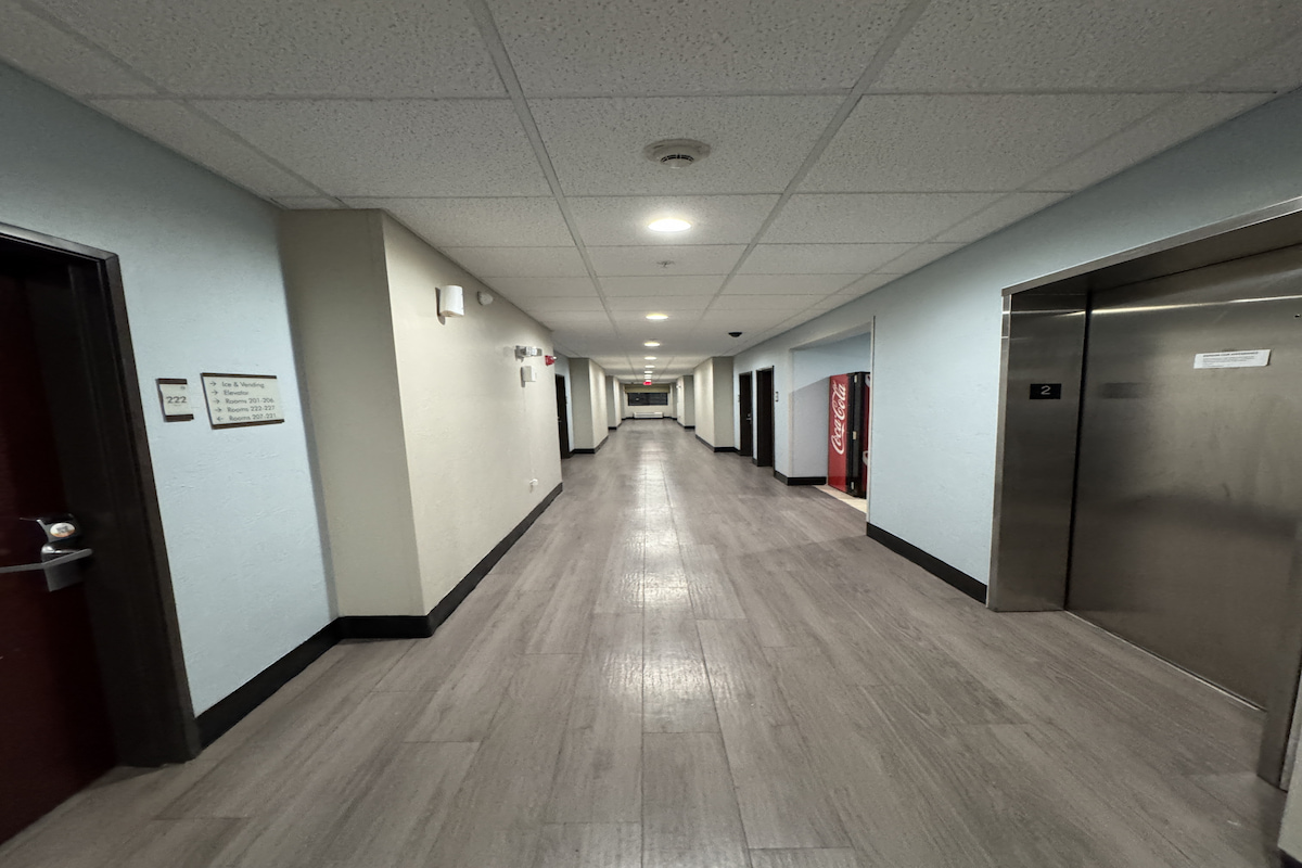 Elevator and hallway at Quality Inn & Suites McAlester on Hwy 69